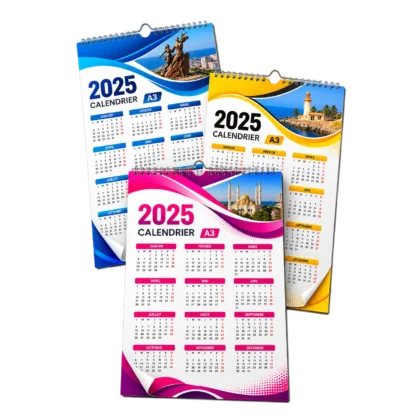 Calendrier mural A3 — lot de 50