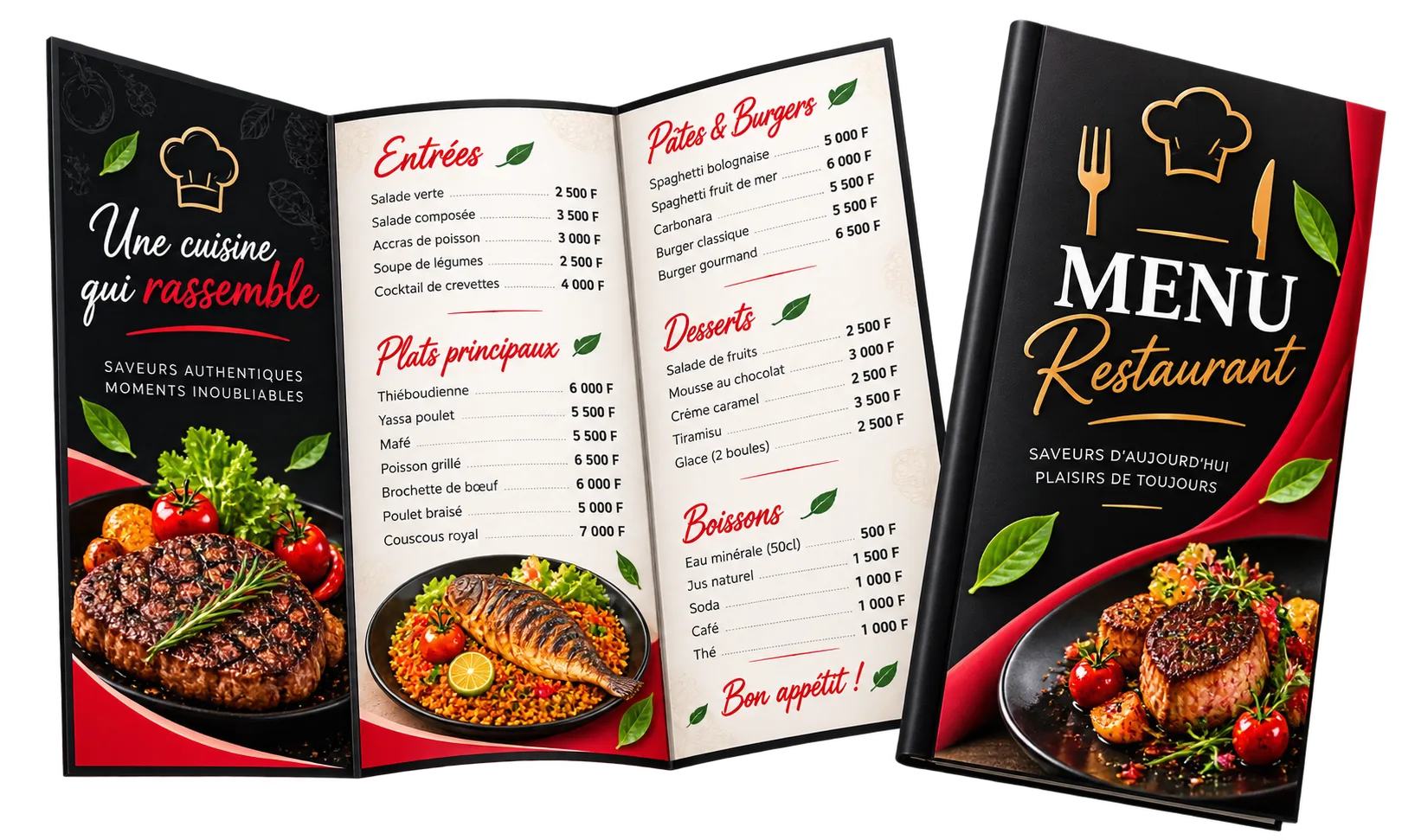 Menus de restaurant