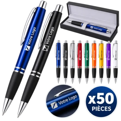 Stylos gravés — lot de 50