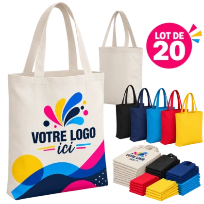 Tote Bag personnalisé — lot de 20